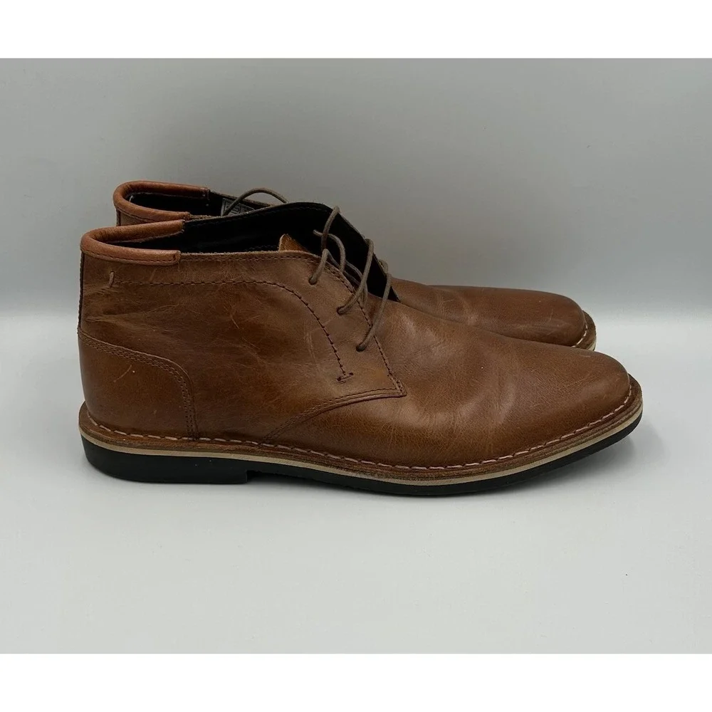 Steve Madden Men Hestonn‎ Chukka Boots Size US 8.5 Tan Brown Leather